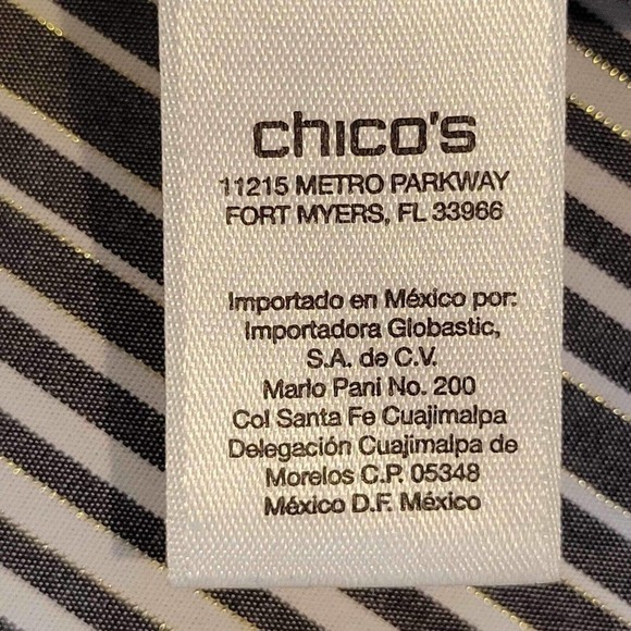 Chicos Shirt Button Up Effortless Floral Gabrielle Womens 3 US XL New White - Picture 8 of 11